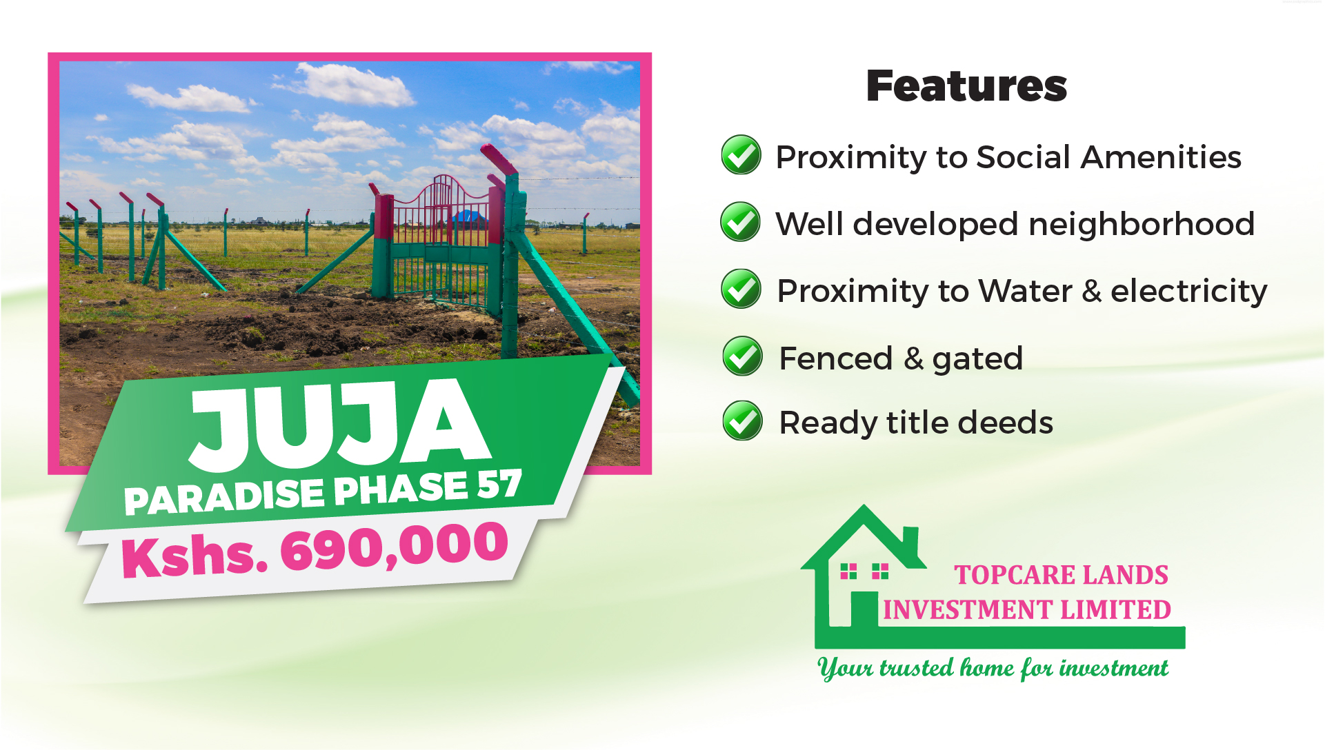 JUJA PARADISE PHASE 57 – PLOTS FOR SALE
